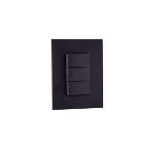 Nova Interruptor triple negro mate 10A/127V