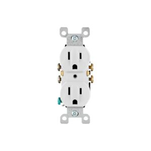 Leviton Toma Corriente Doble con Polo a Tierra Blanco 15A